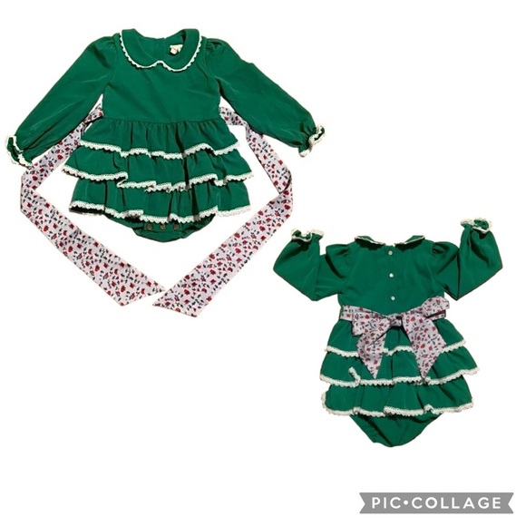 Eliza Grace Clothing | Boutique Tiered Romper Holiday Christmas Girl’s Size 5 - Picture 9 of 9